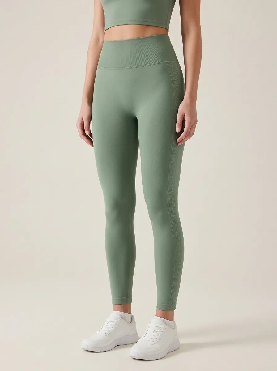 Women's Textured-Panel Ankle-Length Wide-Waistband High-Rise Leggings
