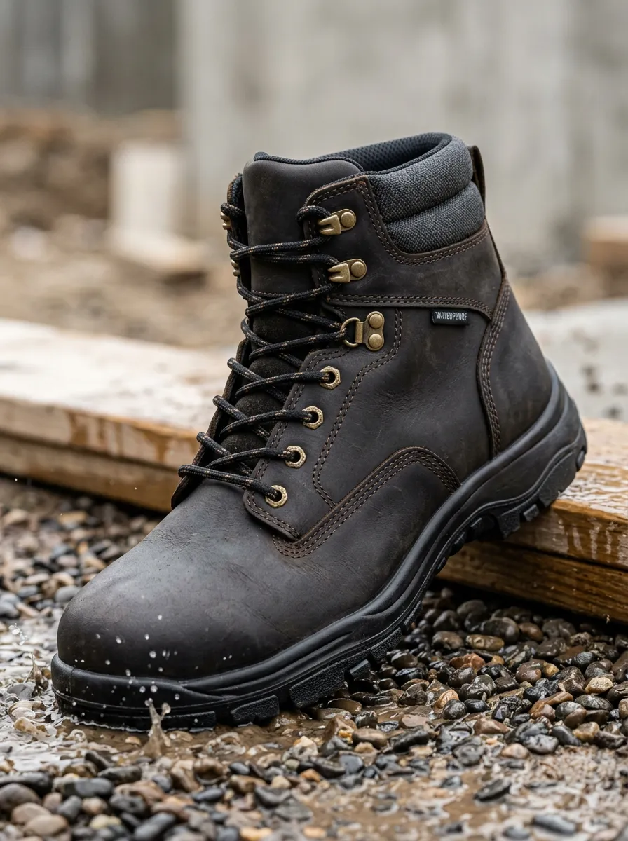 Trail Leather-Look Workwear Men's Waterproof Work Boots