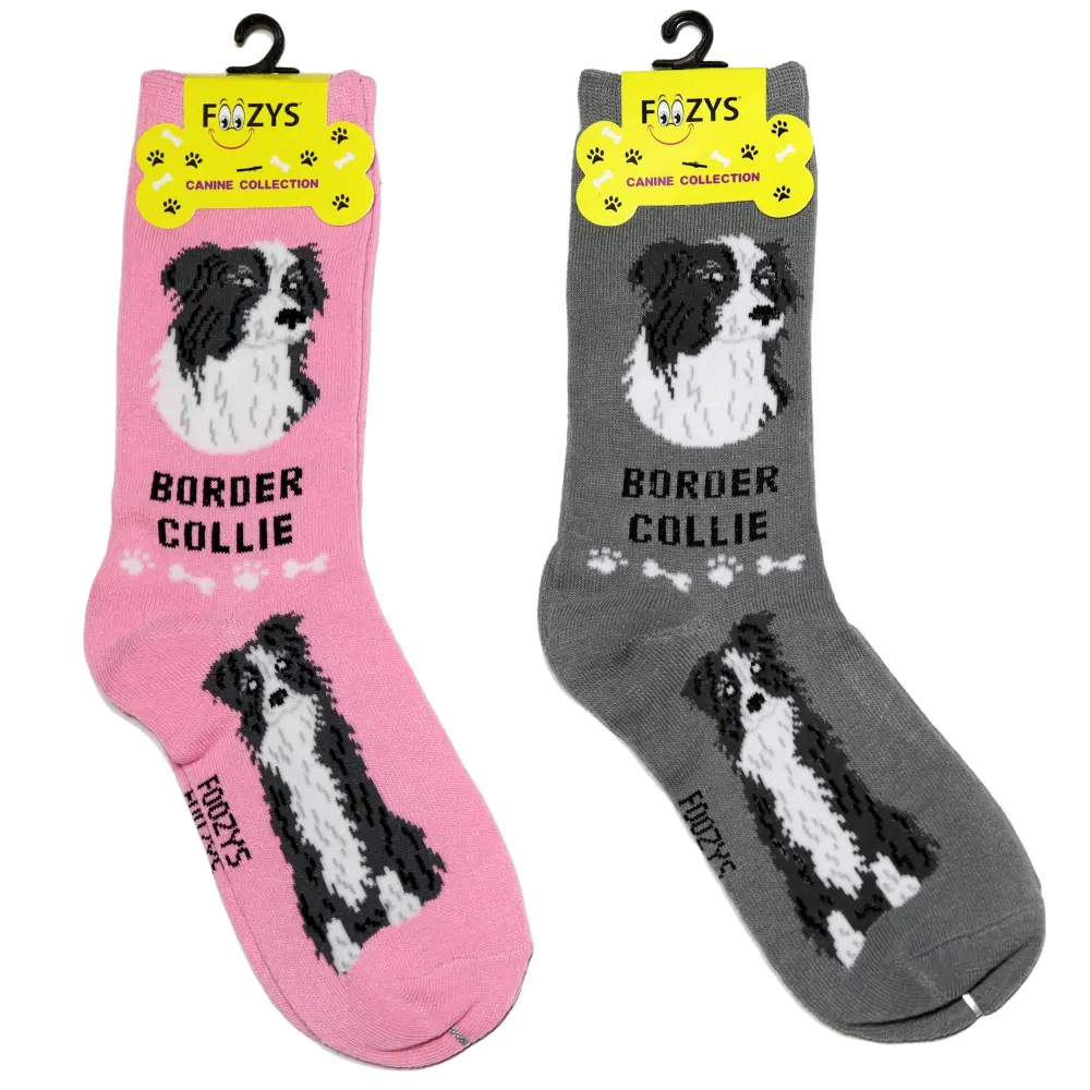 Unisex Border Collie Crew Socks