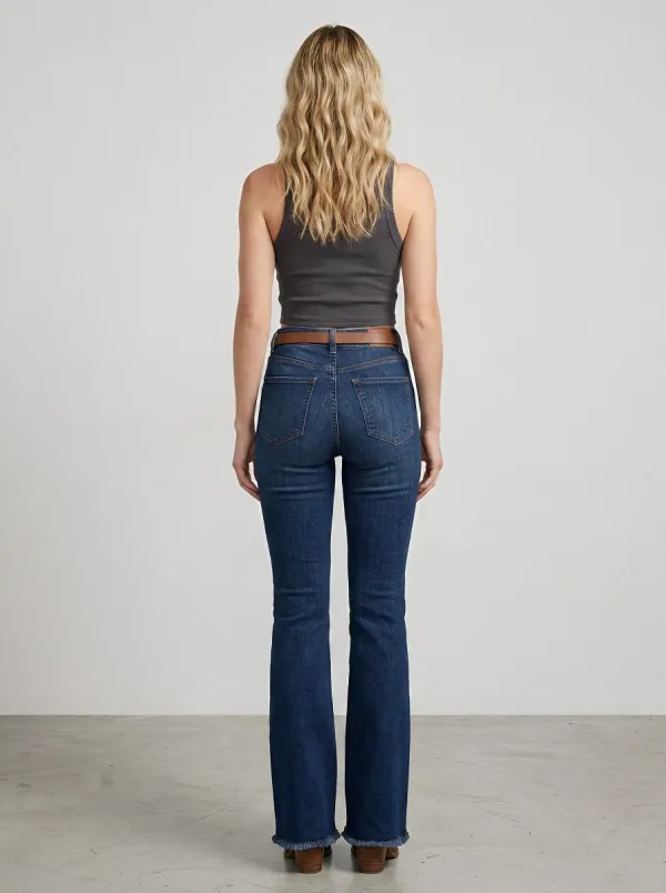 Modern Refined Women's High-Waist Stretch Flare Jeans
