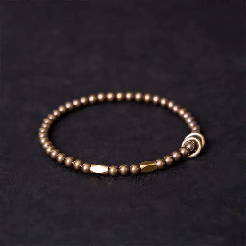 Self Care Copper Brass Beads Design Couple Bracelet