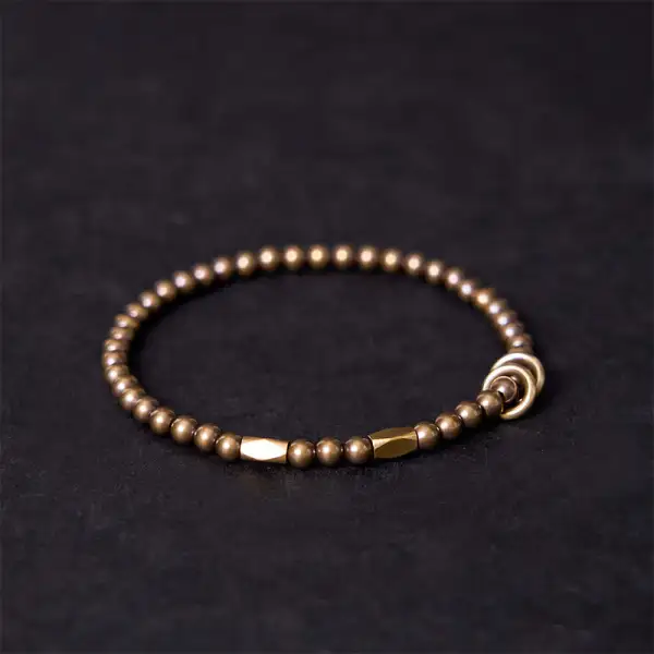 Self Care Copper Brass Beads Design Couple Bracelet