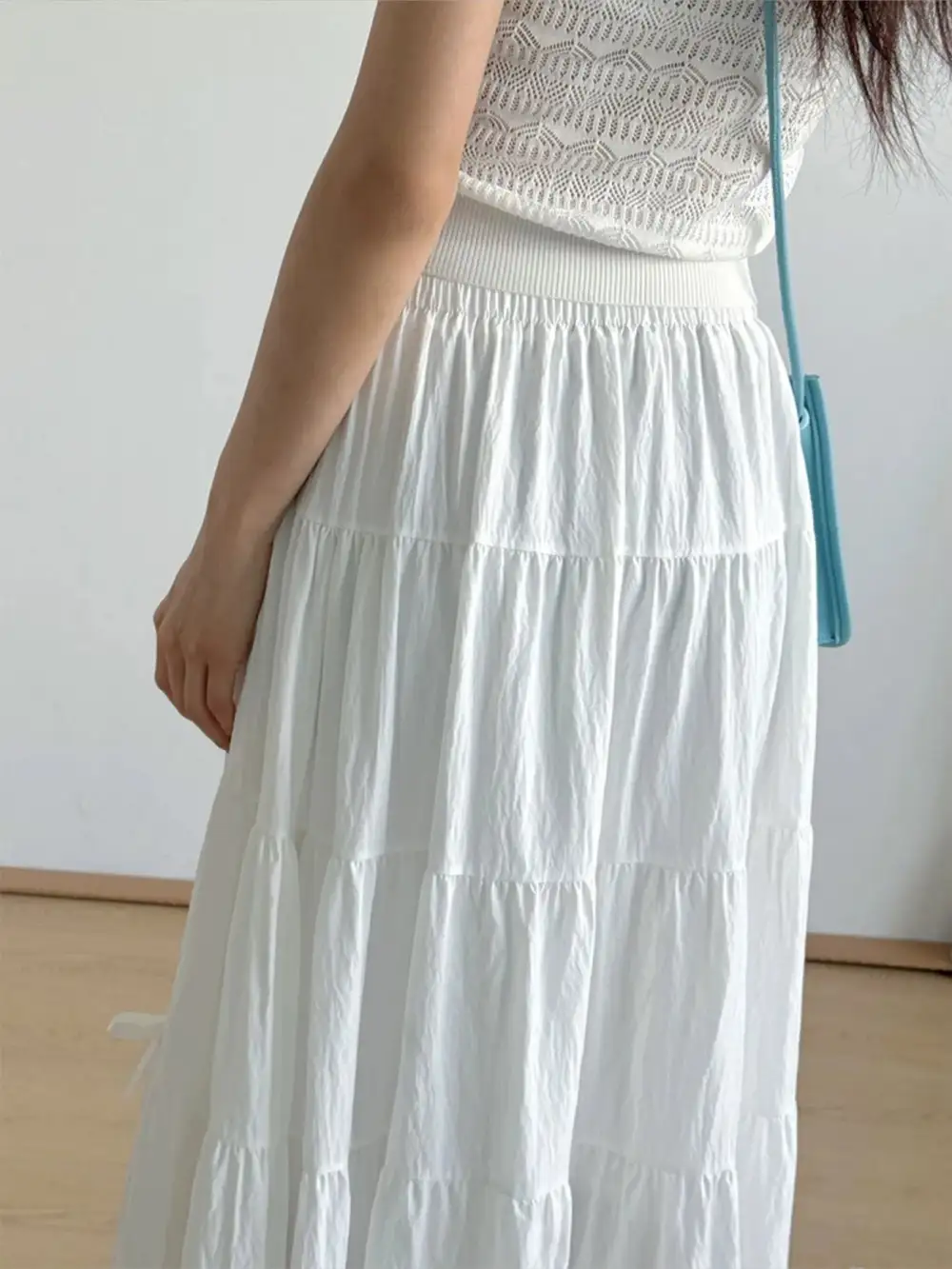 Loose Ruched Tiered Skirt