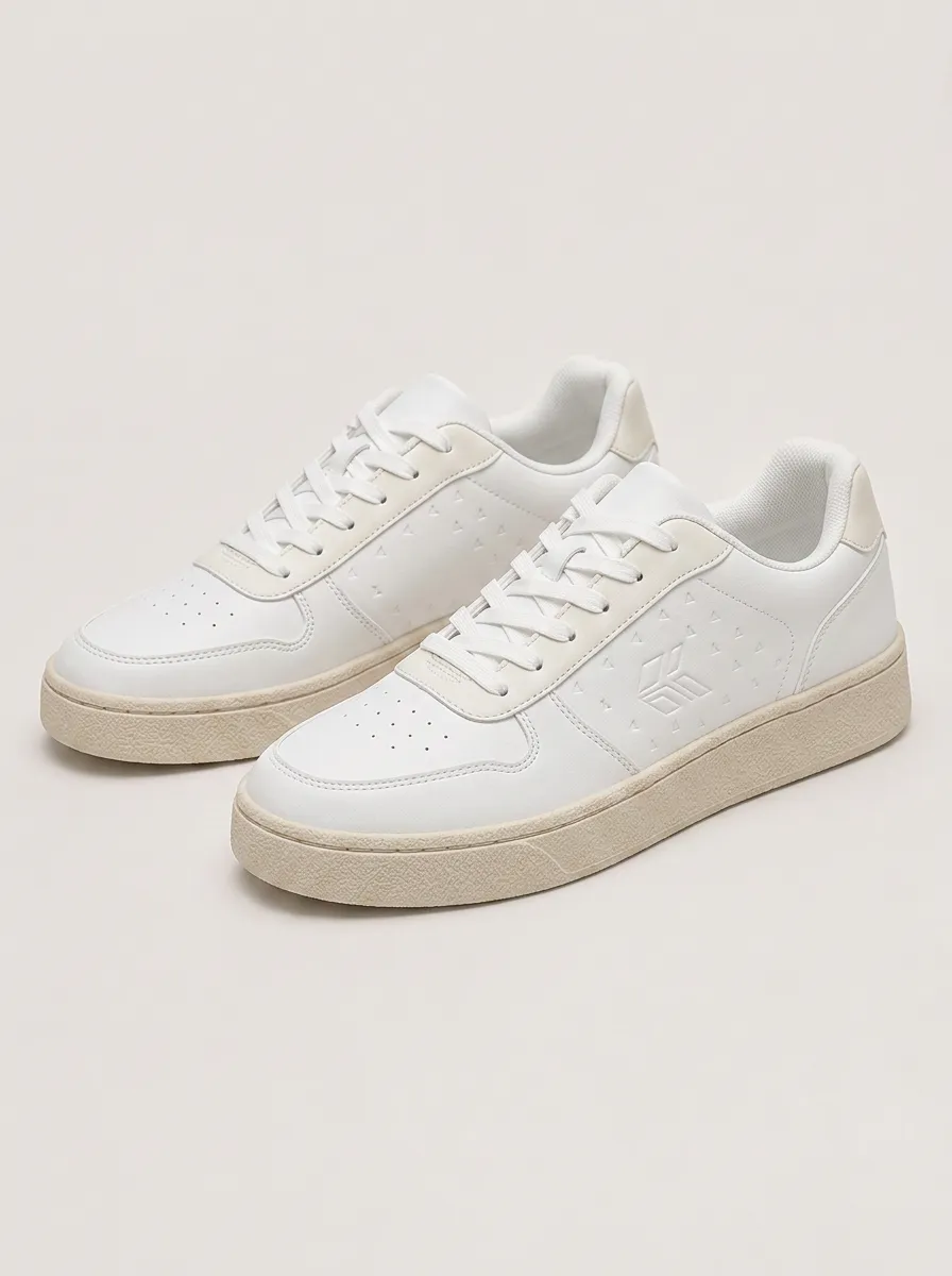 Men's Relaxed Minimalist Geometric Pattern Embossed Patterned Expressive Skate Shoes