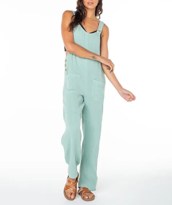 Solid-Color Pleated Large Pocket Loose-Fitting One-Piece Dress