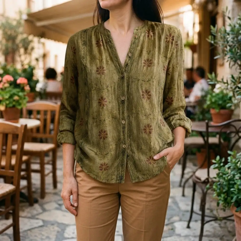Botanical Polyester Blouse