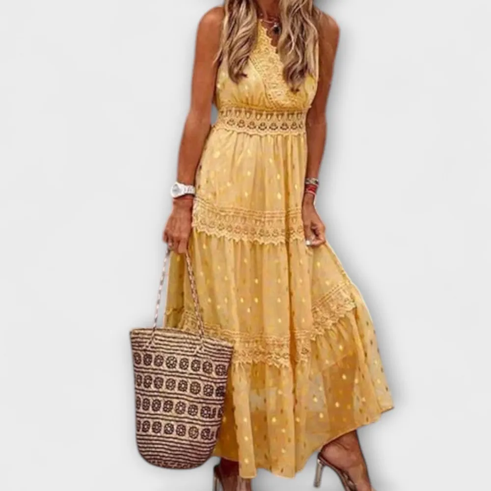 Lace Boho Flowing Maxi Dress
