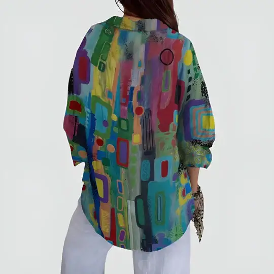  Statement Print Button Down Shirt