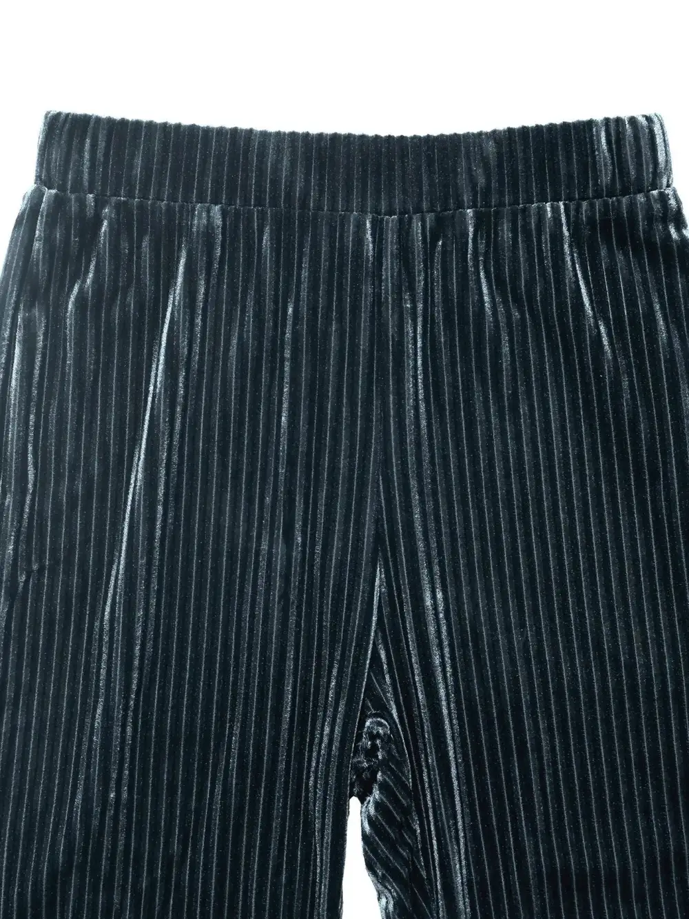 High Waist Ribbed Velvet Flare Pants