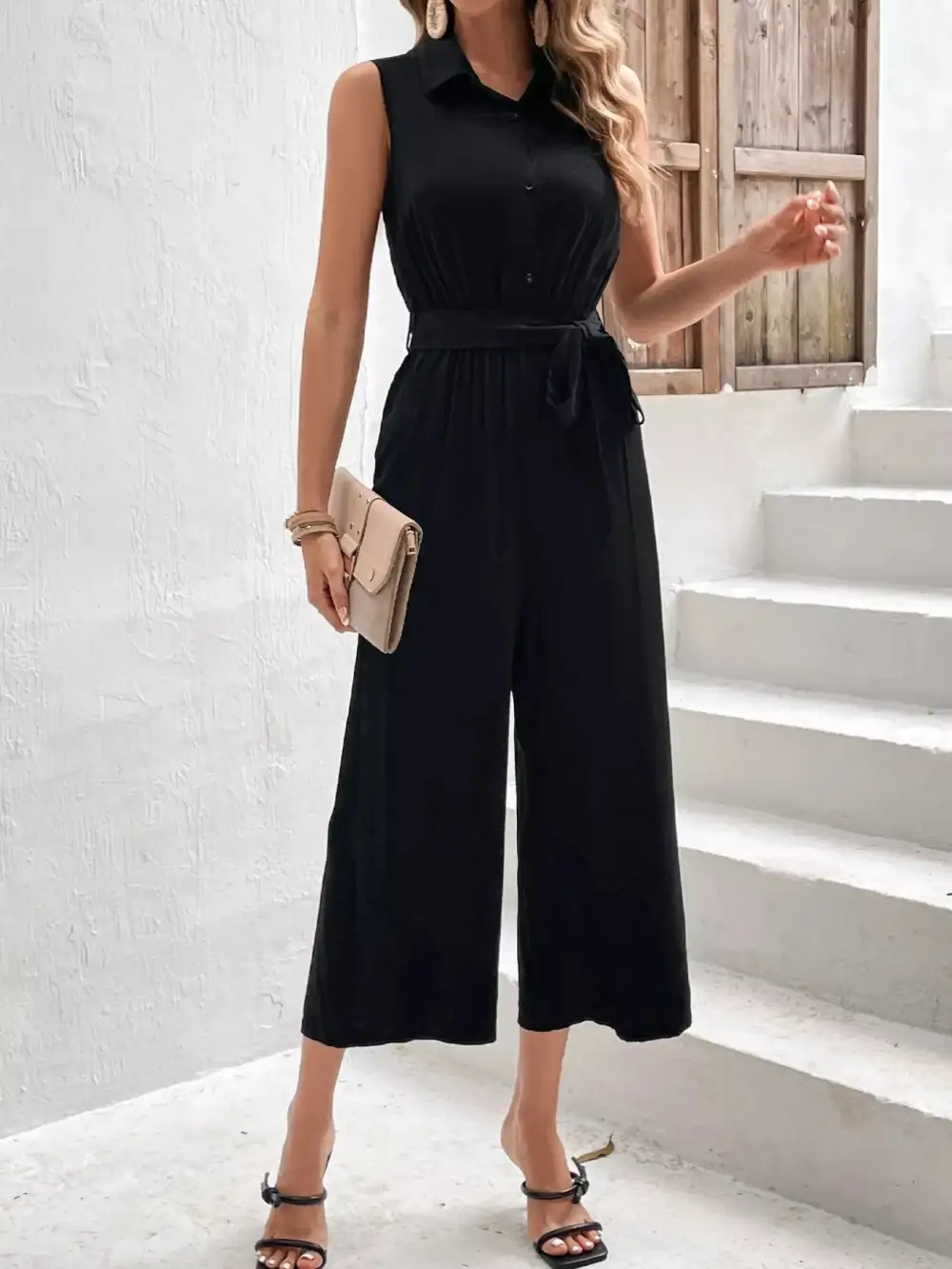 Sleeveless Wide Leg Soft Jumpsuit