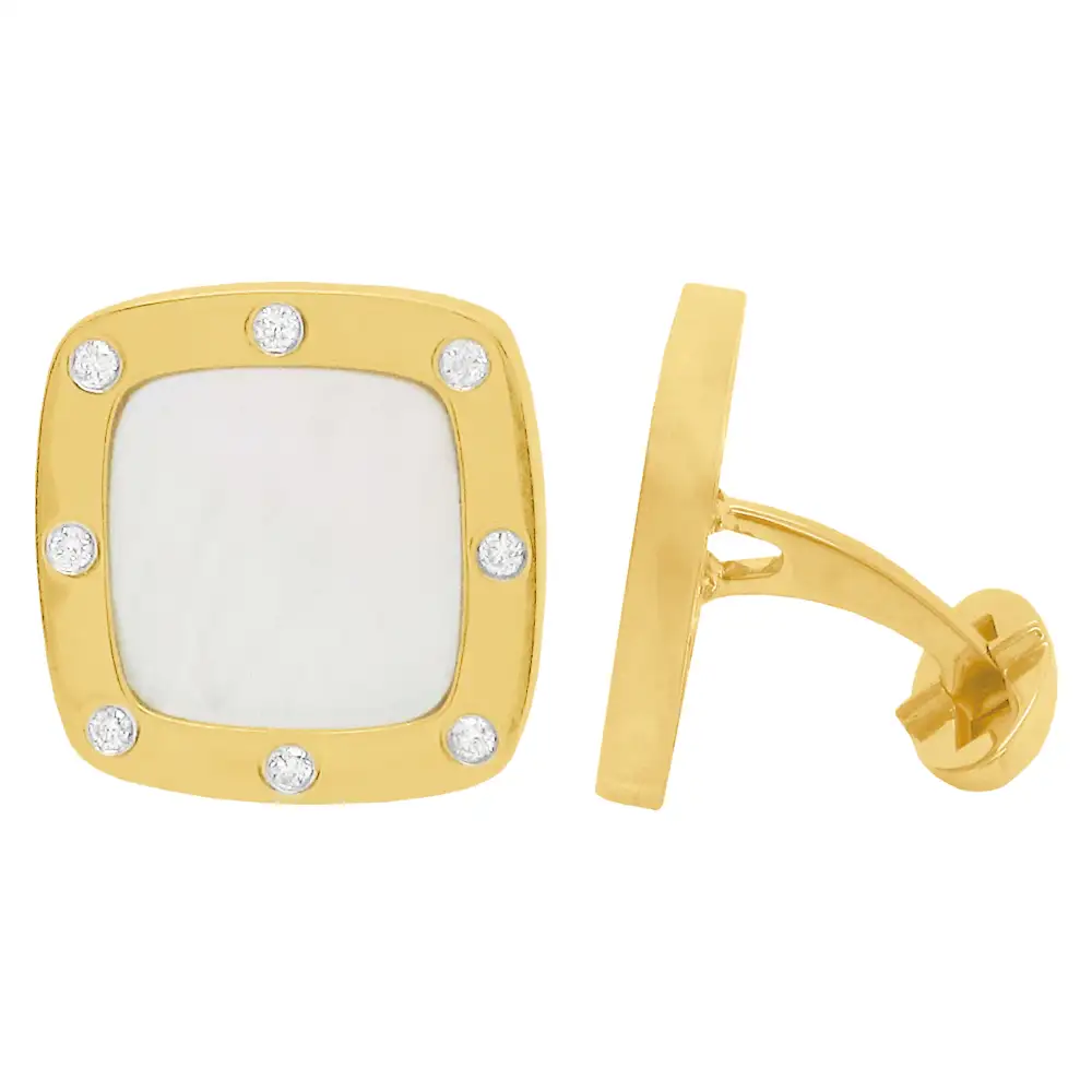Square Diamond Mother Of Pearl Cufflinks