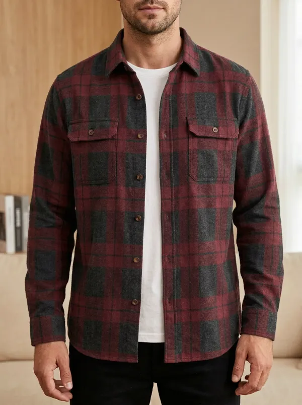 Forest Plaid Flap Pocket Shirt