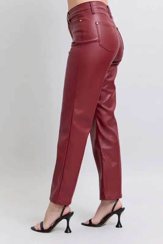 High Waist Faux Leather Pants