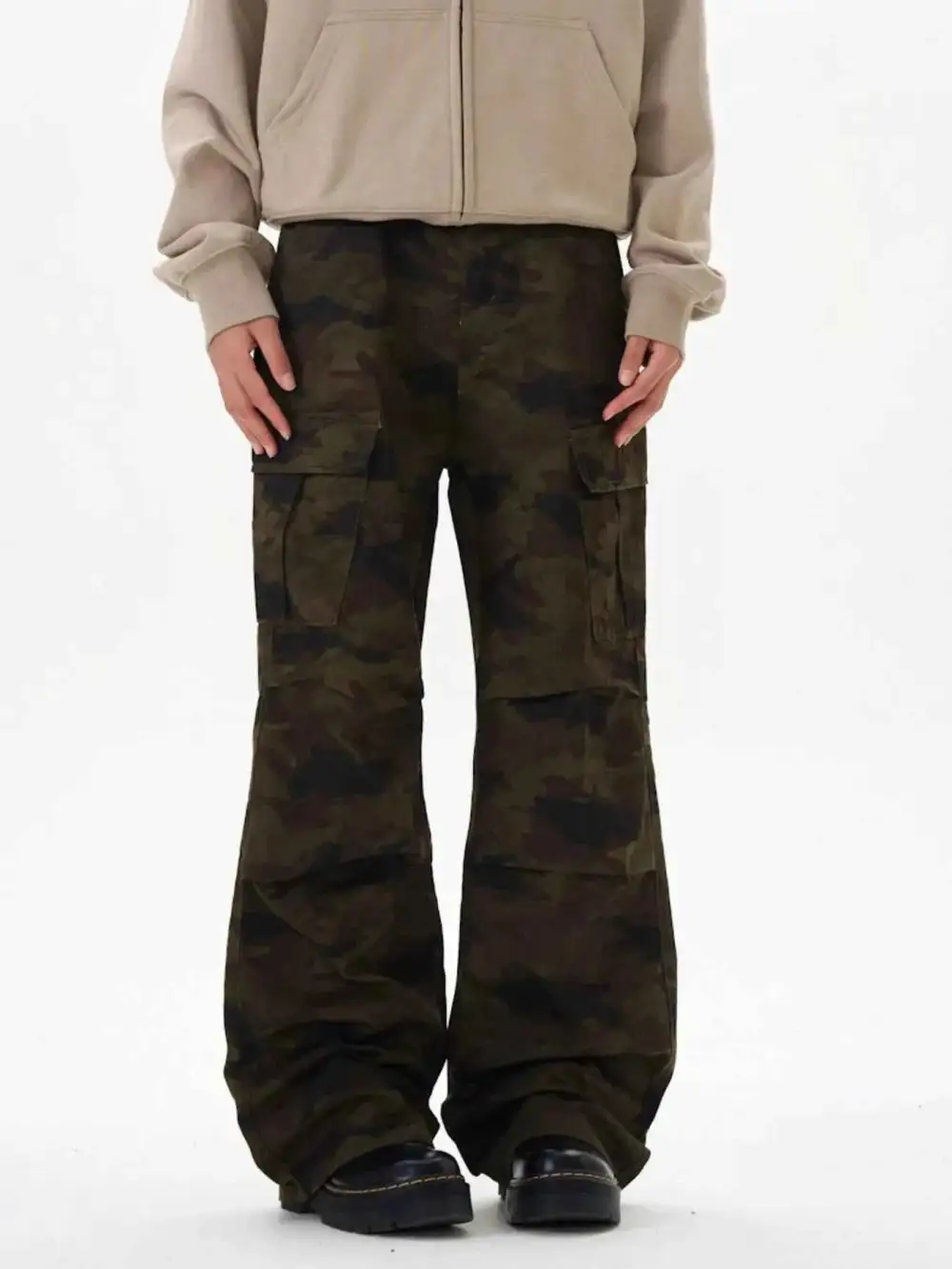 Camouflage Wide Leg Cargo Pants