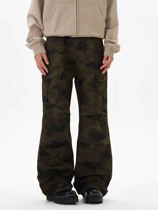 Camouflage Wide Leg Cargo Pants