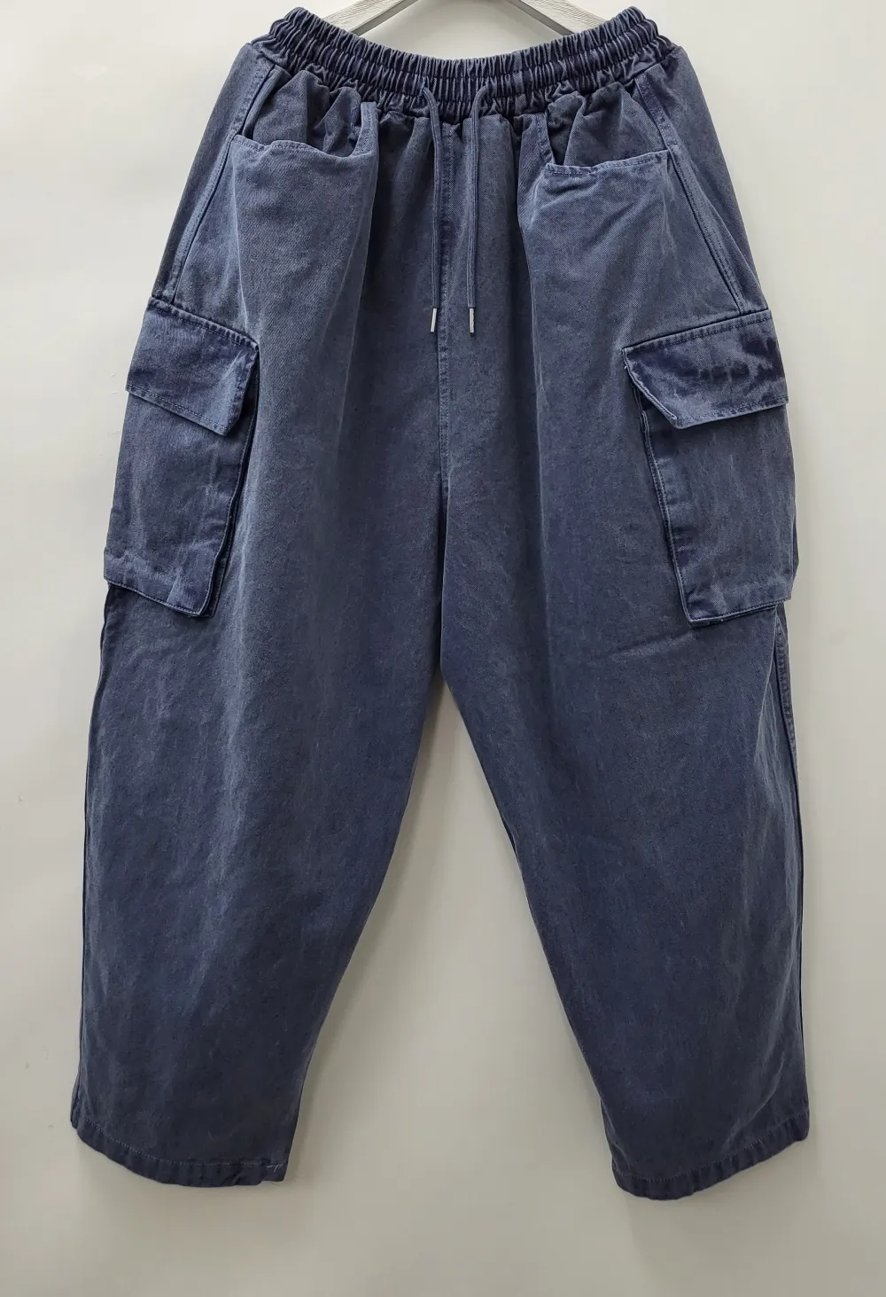 Rugged Washed Relaxed Solid Cargo Pants