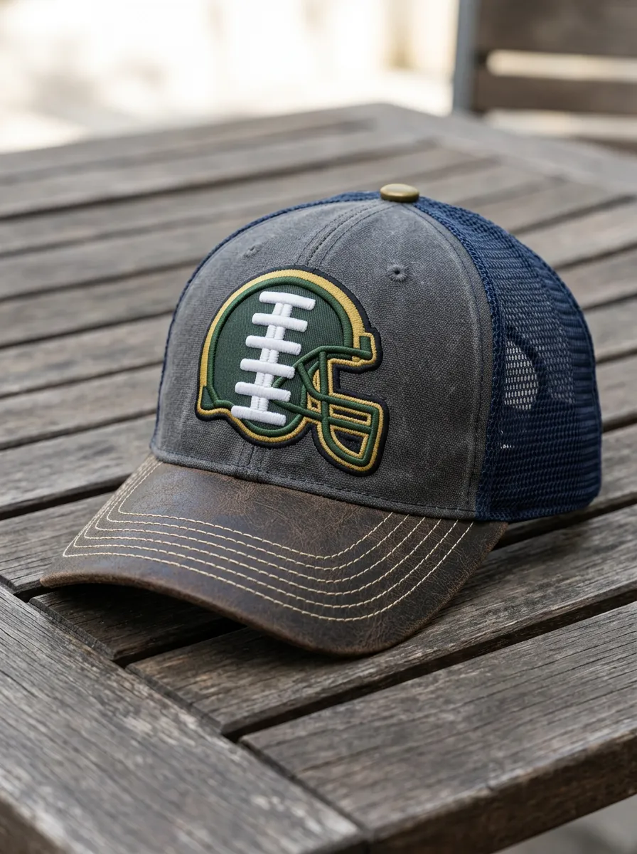 Men's Heritage Football Fan Helmet Embroidered Mesh Trucker Cap