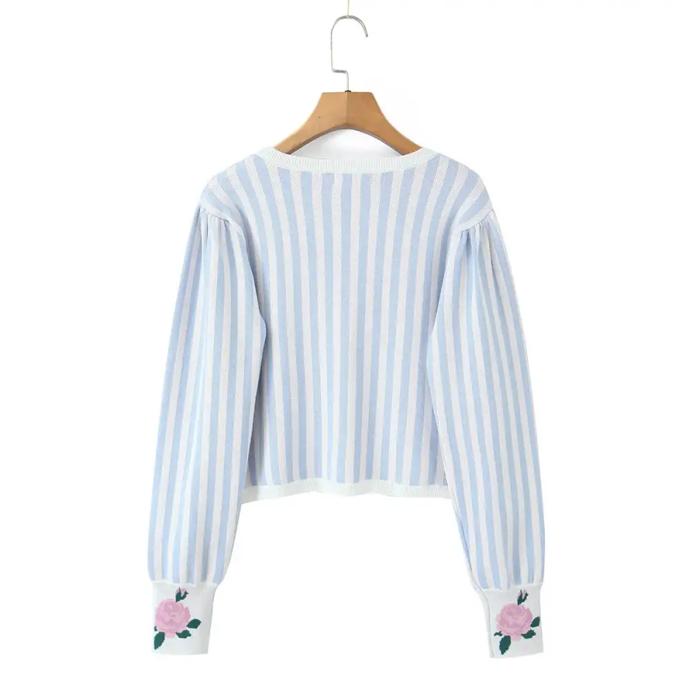 Striped Button Knit Cardigan