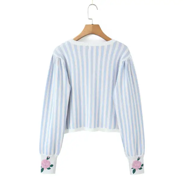 Striped Button Knit Cardigan