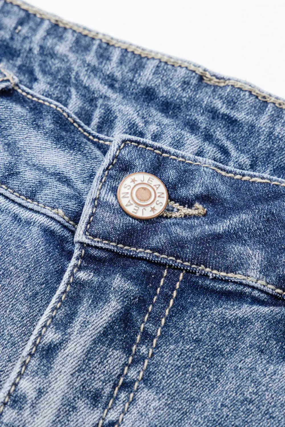 Structured Flare Leg Raw Hem Distressed Denim Jeans