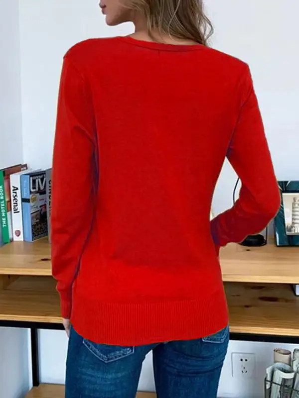Women's Buttoned Long-Sleeve Cardigan