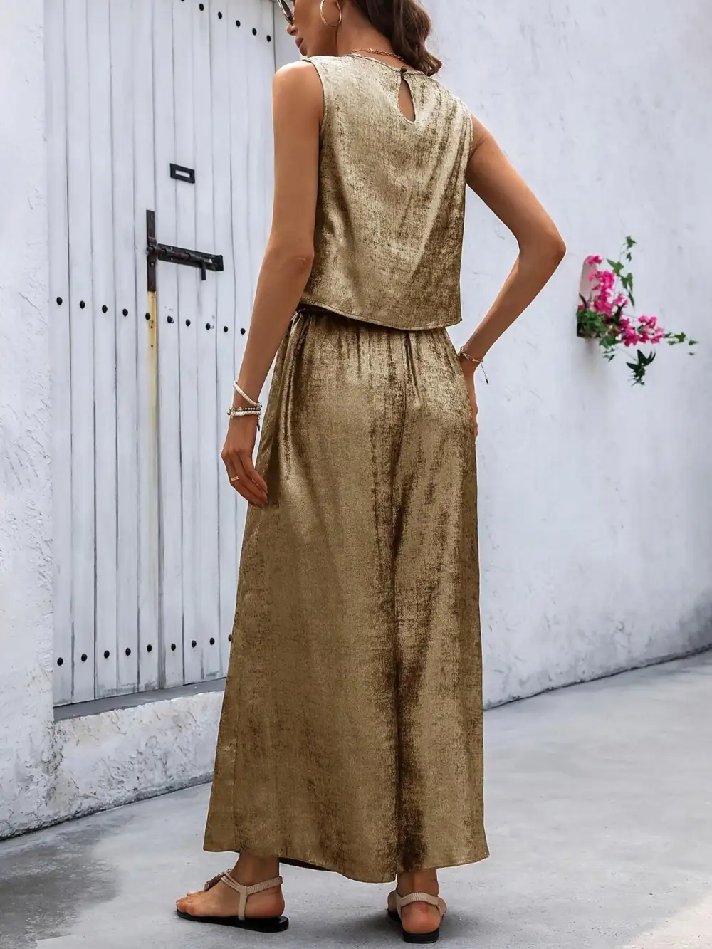 Relaxed Round Neck Tank and Pants Set