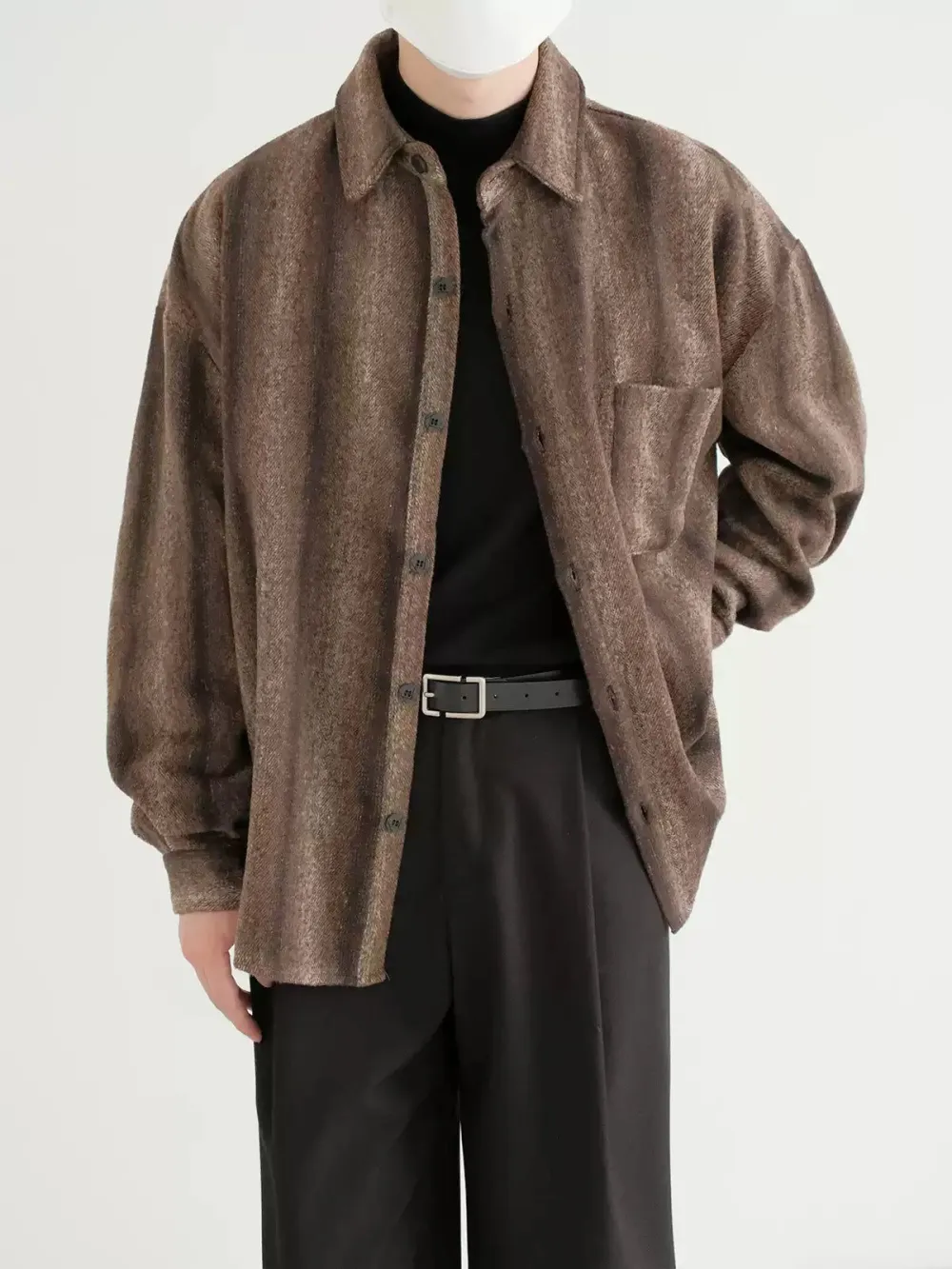 Woolen Stripe Textured Shirt
