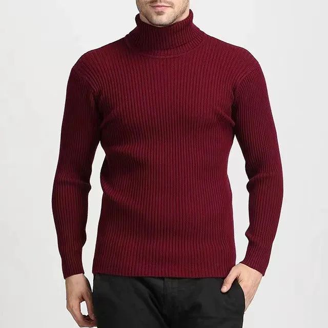 Solid Color Turtleneck Sweater