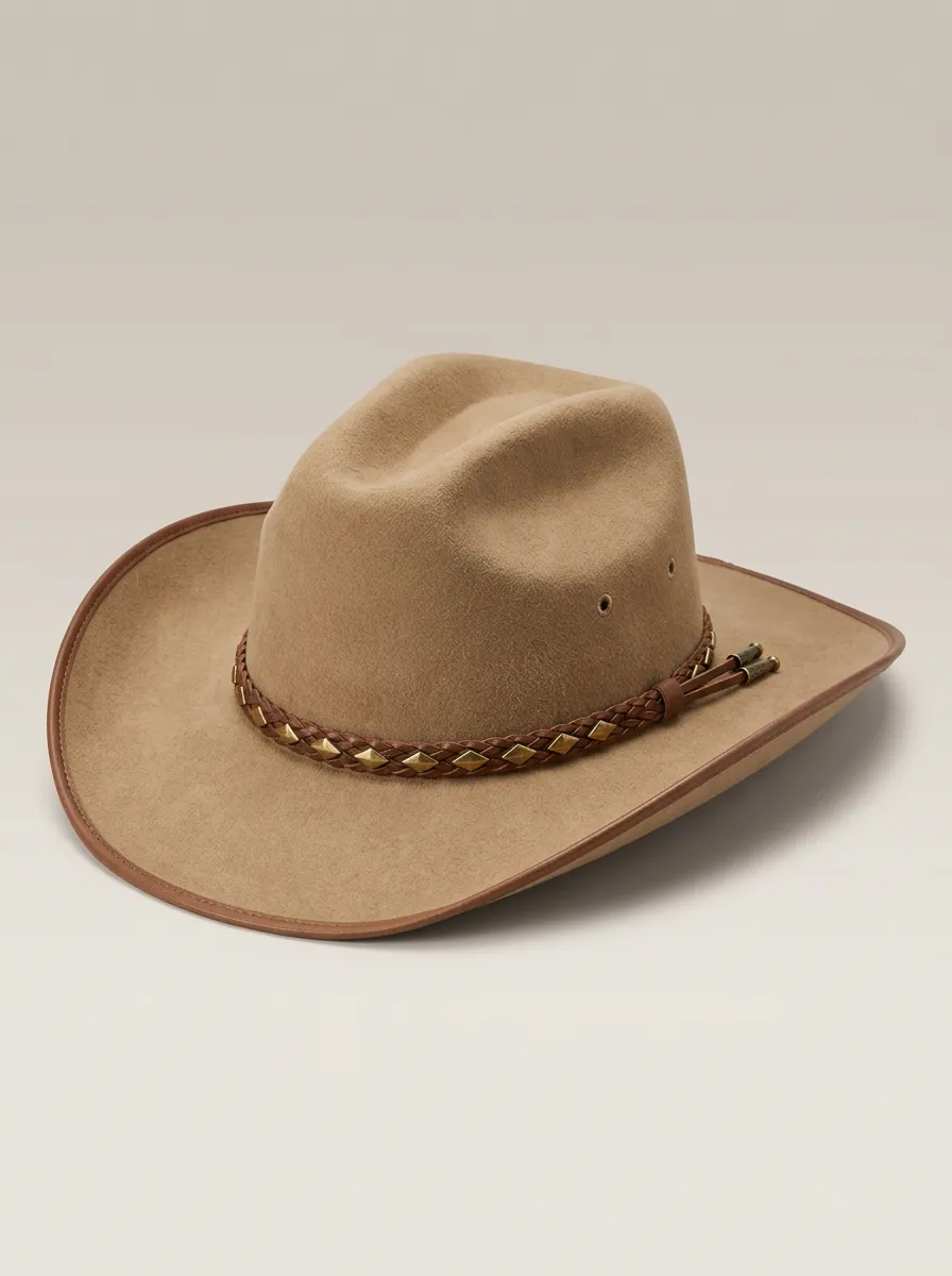 Earth Tone Cowboy Hat Featuring Braided Band