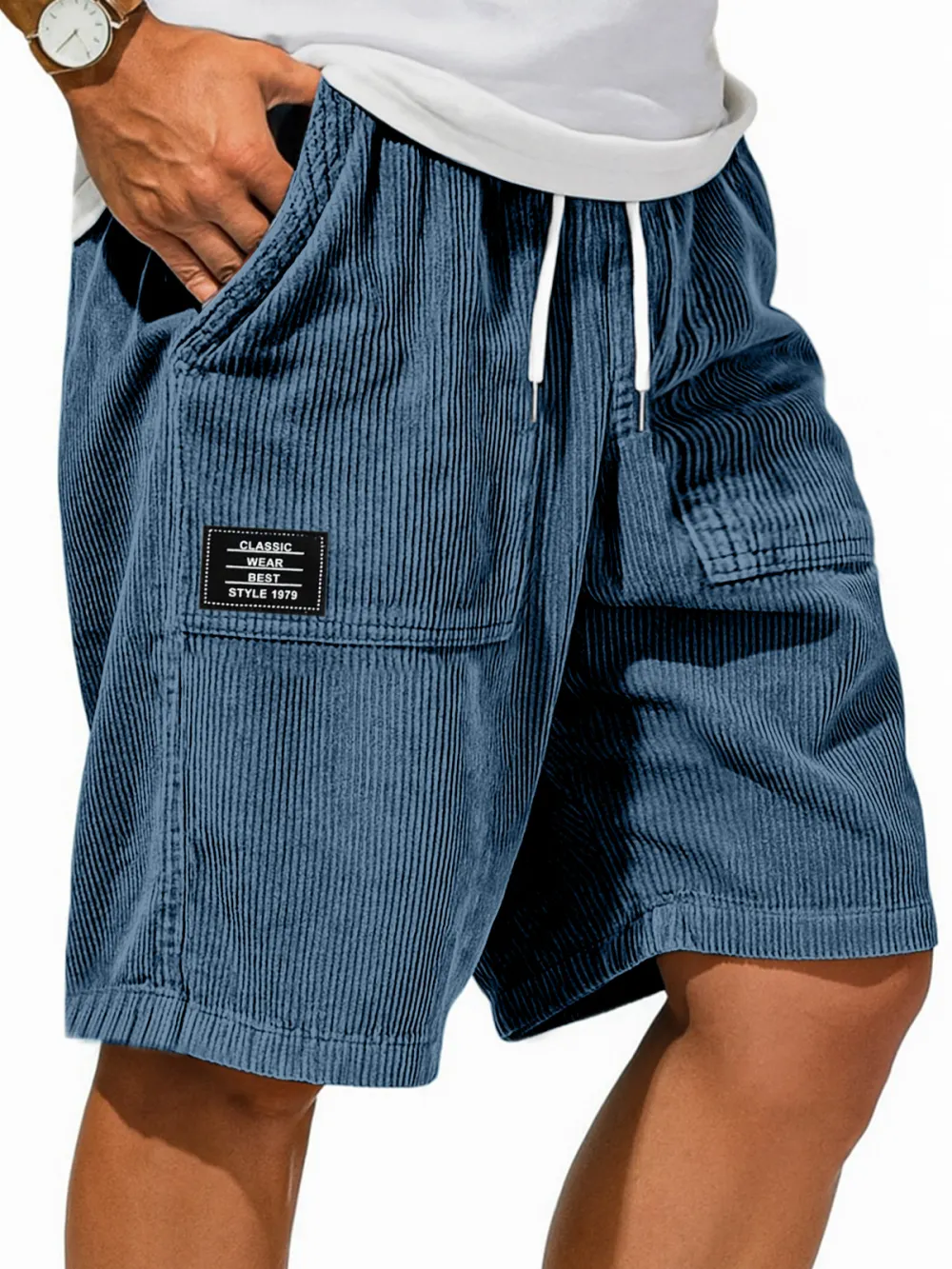 Structured Garment Washed Shorts