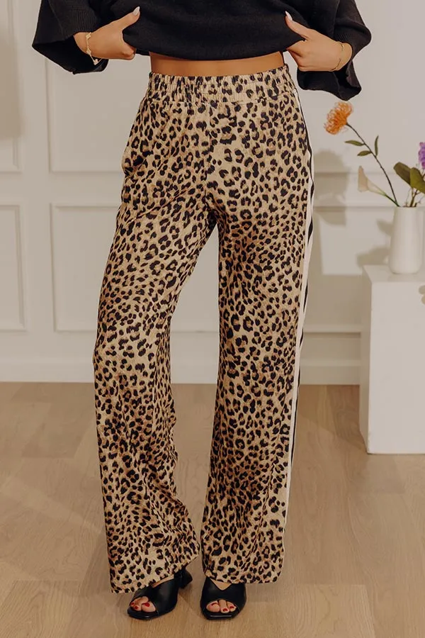 High Waist Relaxed Leopard Striped Butter Soft Pants