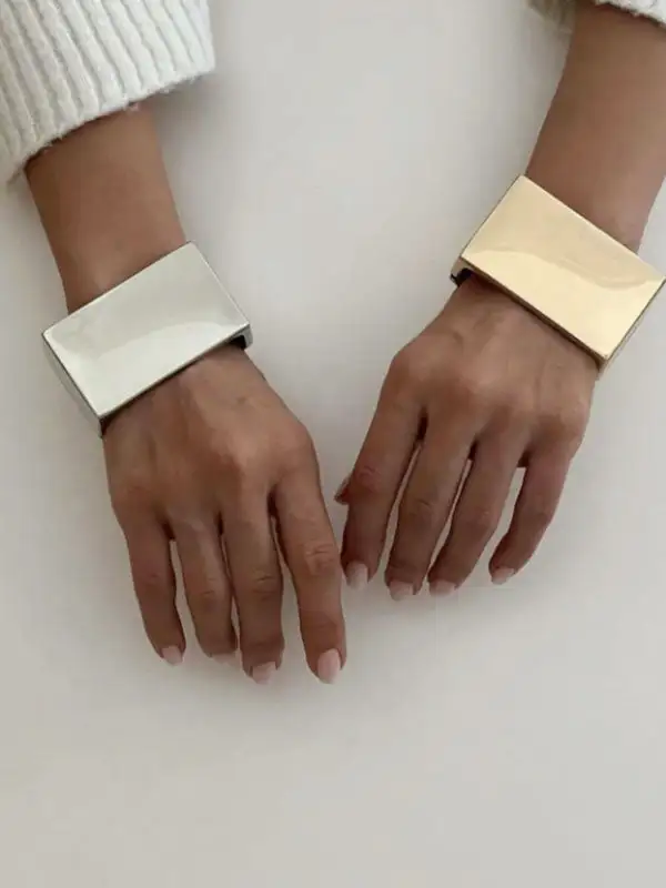 Organic Geometric Alloy Bracelet