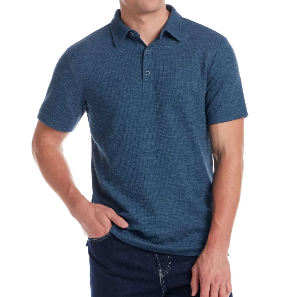 Men's Waffle Polo Shirt