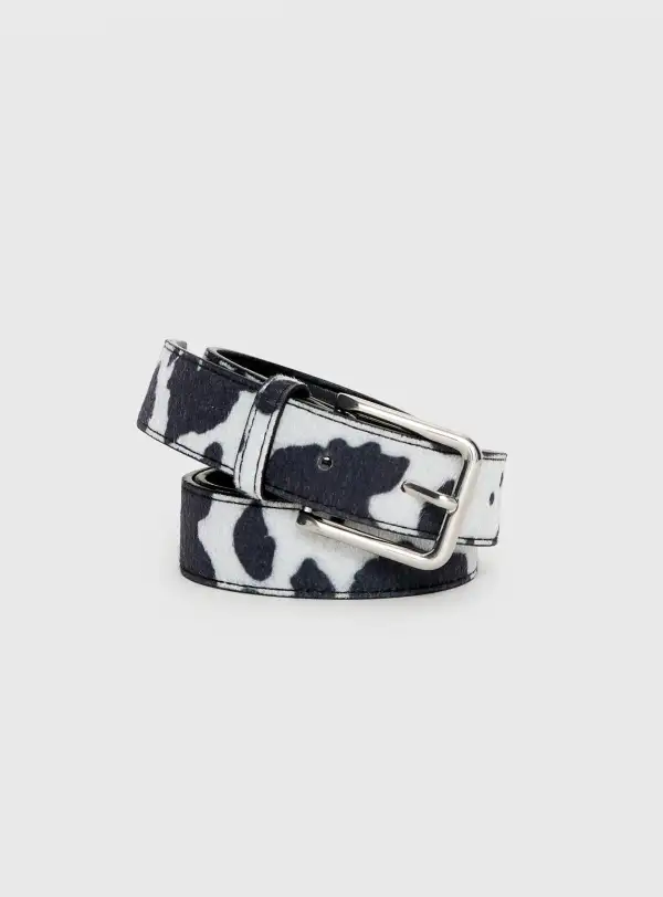 Low Profile Buckle Suede-Like Belt