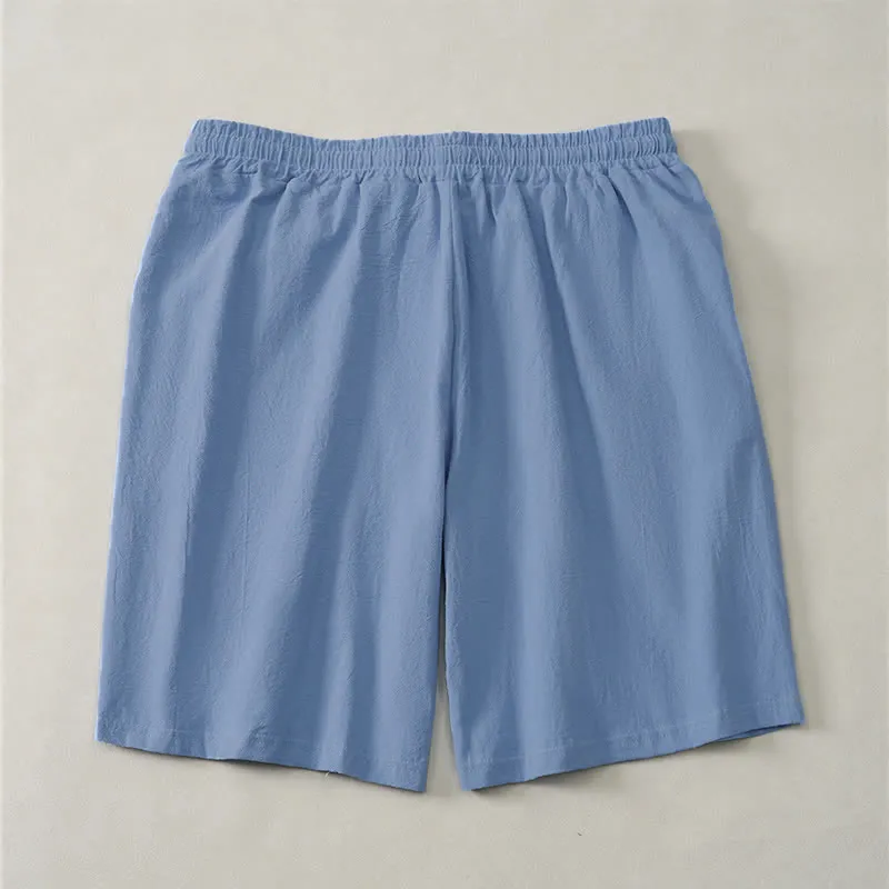 Drawstring Cotton Blend Shorts