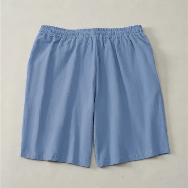 Drawstring Cotton Blend Shorts