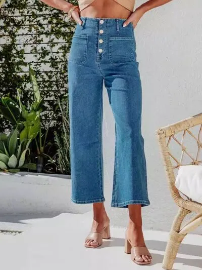 Button Pocketed Denim Jeans