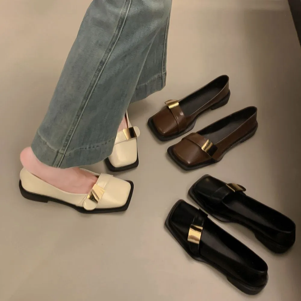 Buckle Strap Slip On Loafers