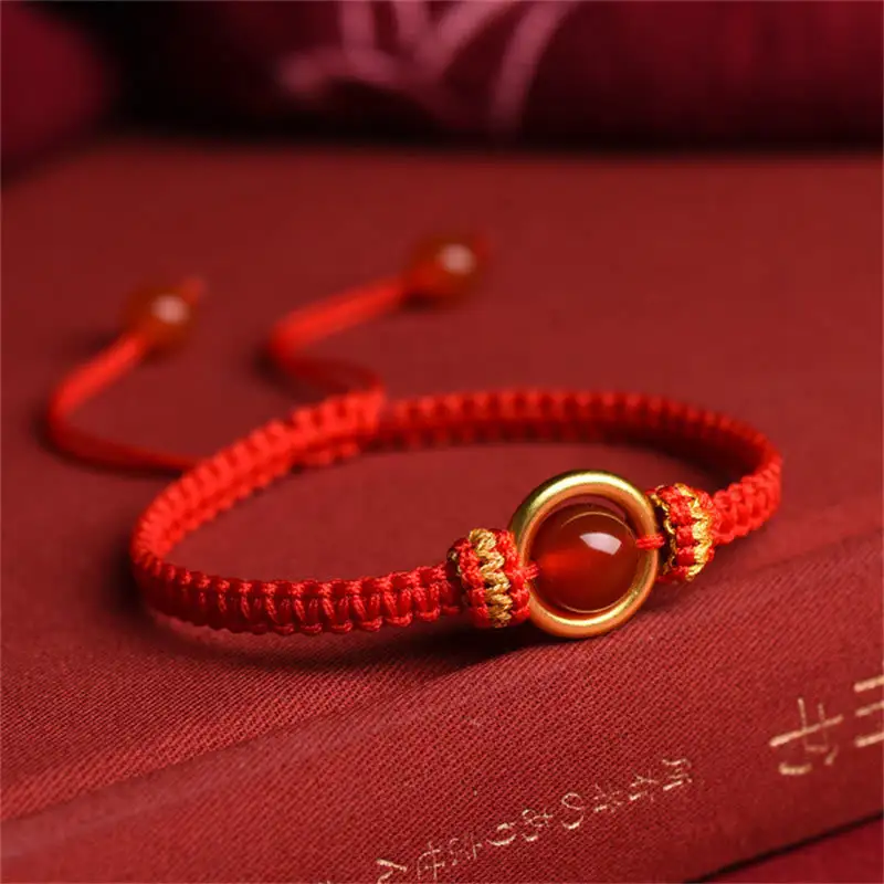 Agate Bead Buckle Rope Bracelet
