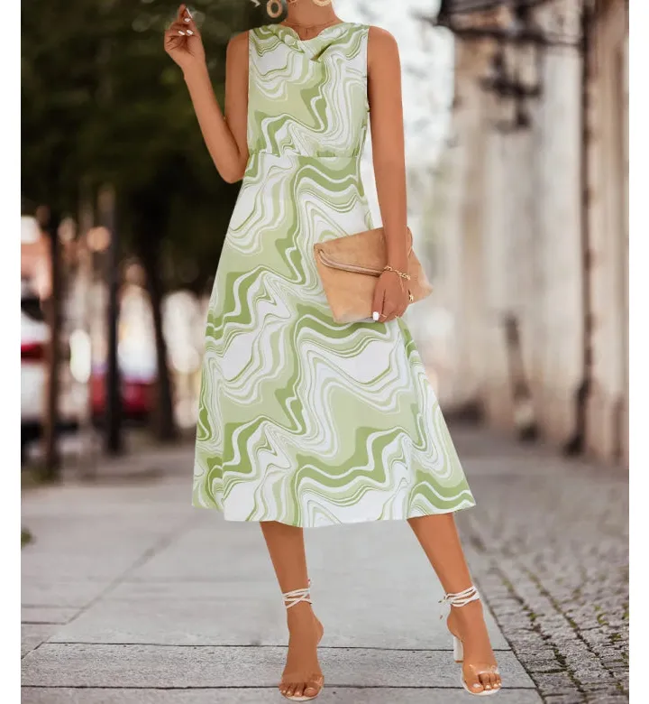 Everyday Printed Sleeveless Midi Dress