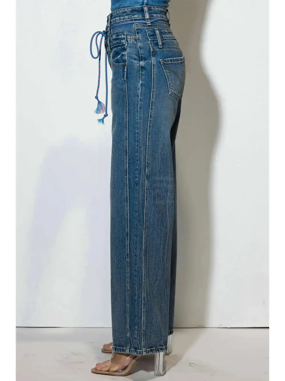 Double Waist High Rise Jeans