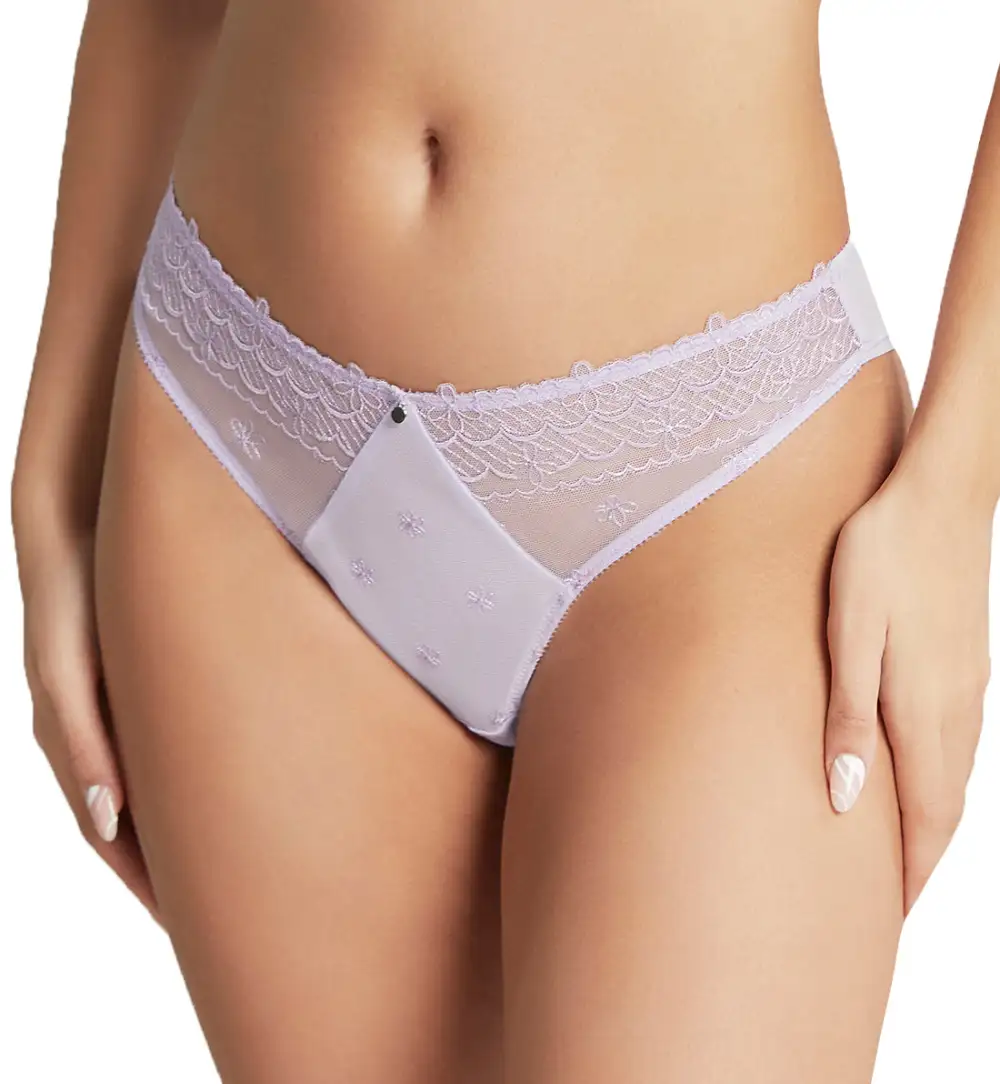 Mid-Rise Lace Brazilian Brief Panty