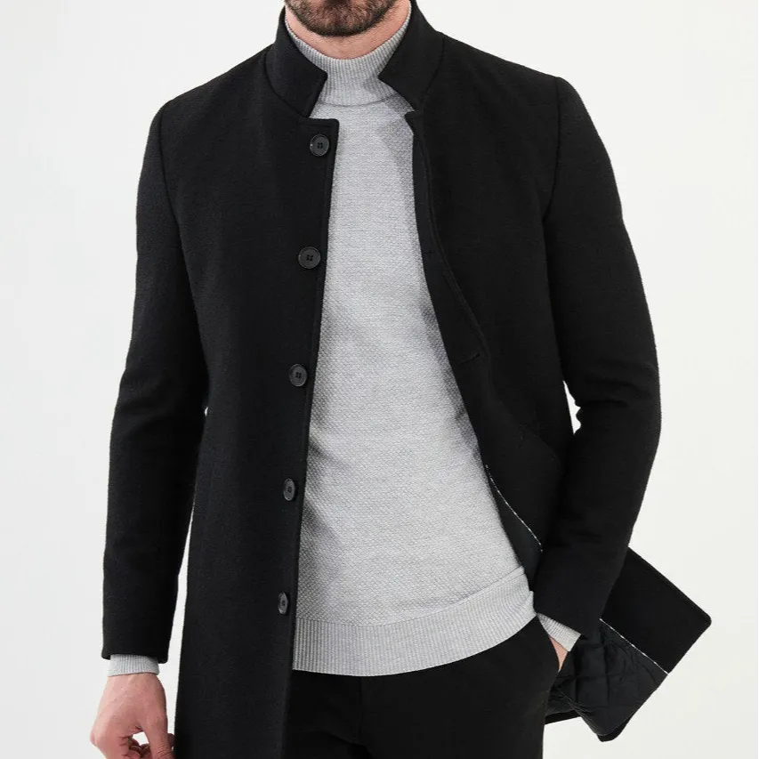 Slim Fit Wool Longline Long Coat