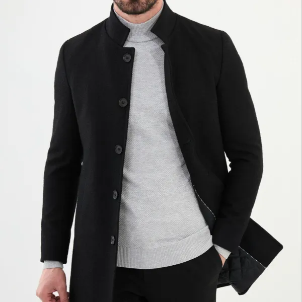 Slim Fit Wool Longline Long Coat
