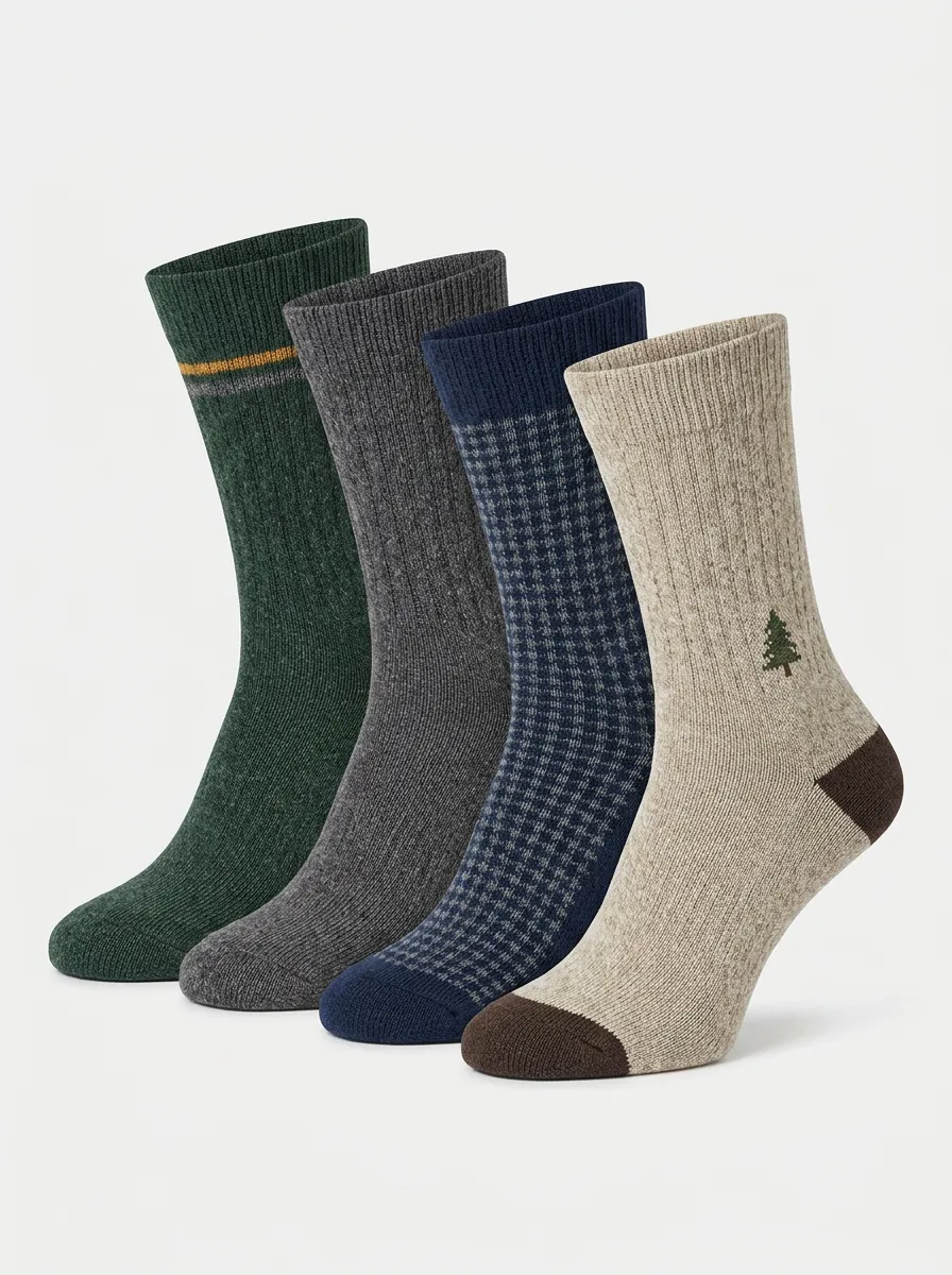 Unisex Heritage-Style Four Pair Socks