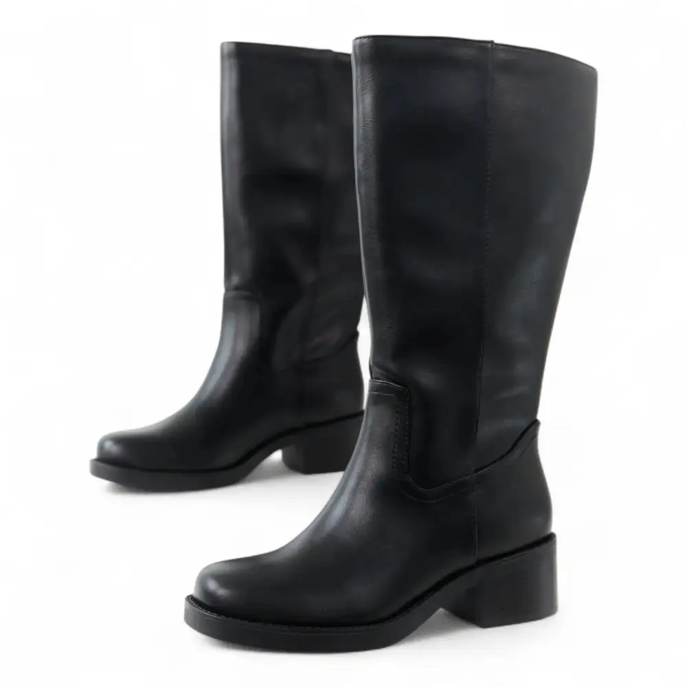 Belvin Square Toe Block Heel Tall Boot