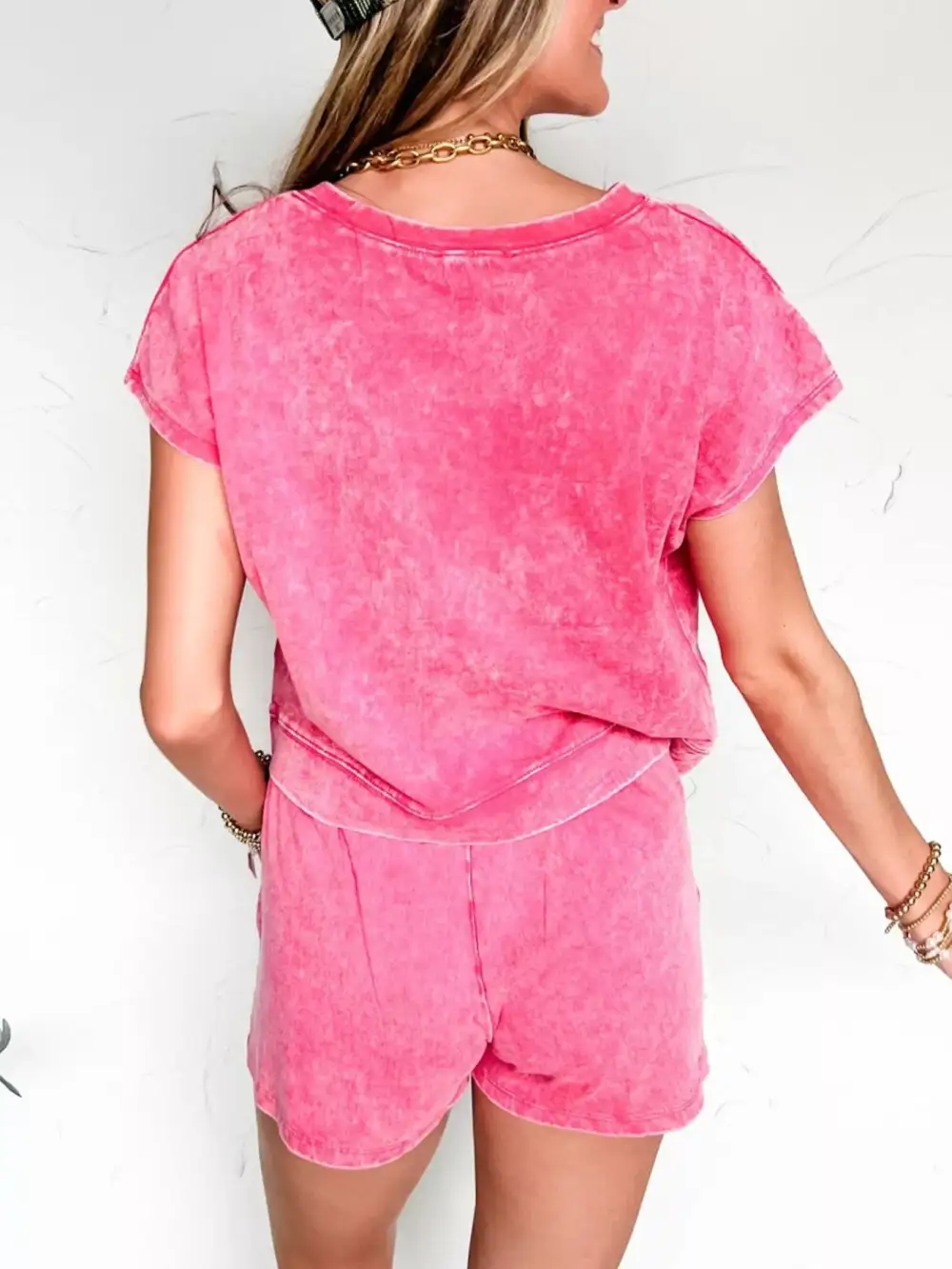 Round Neck Top and Shorts Set