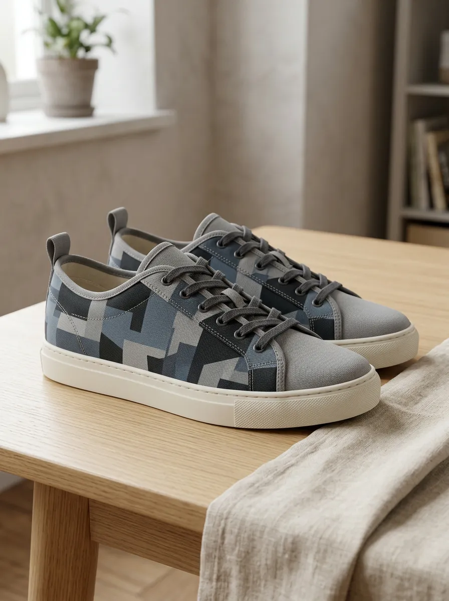 Men's Retro Geometric Pattern Patterned Artistic Canvas Shoes