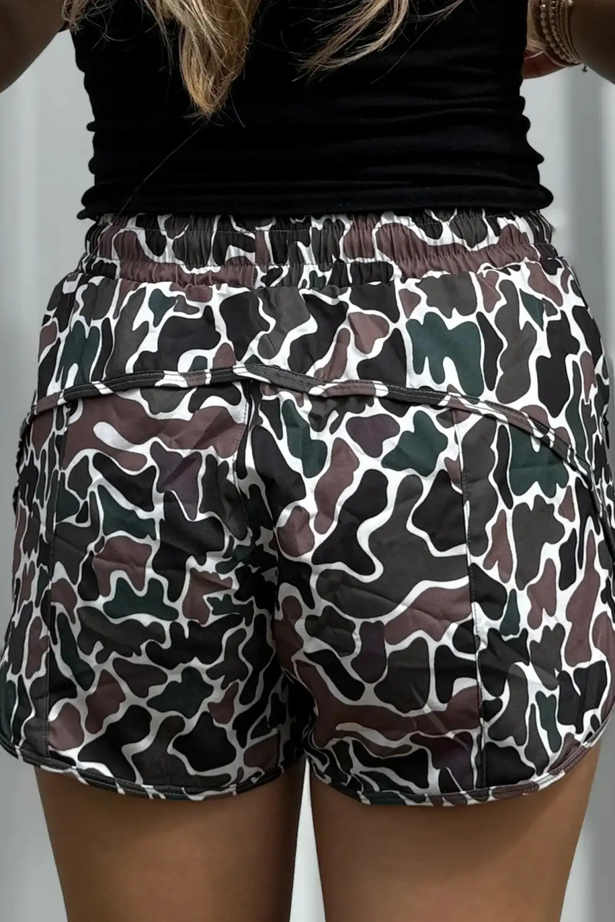 Camouflage Print Athletic Lined Shorts