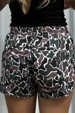 Camouflage Print Athletic Lined Shorts